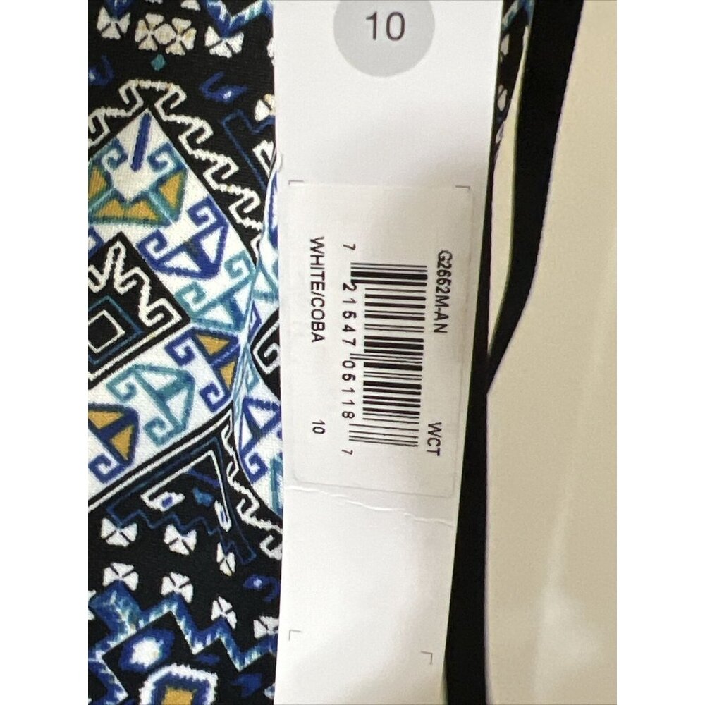Adorne Women's Cobalt Naya Scuba Dress Sleeveless V Neck Fit And Flare Size 10 - Picture 4 of 11